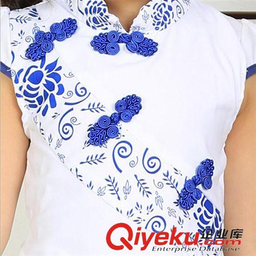 2015夏款 夏季2015新款兒童裝青花瓷女童表演連衣裙小禮服裙六一爆款舞蹈裙原始圖片3