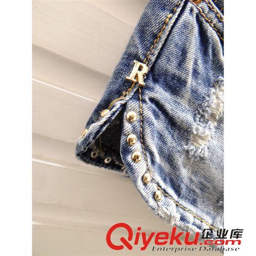 牛仔褲短褲 2015夏季牛仔新款女裝時(shí)尚百搭顯瘦破洞做舊熱褲女短褲女式牛仔原始圖片2