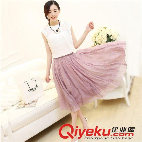 5月新款 2015夏季新款韓版女裝連衣裙棉麻文藝套裝裙子中長(zhǎng)款女式兩件套