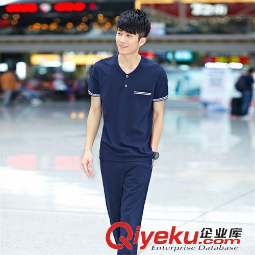 短袖套裝 2015夏季男裝運動套裝青少年T恤POLO衫情侶款短袖運動服廠家直銷原始圖片2