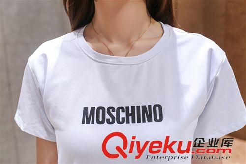 短袖T恤 韓國東大門2015春夏新品 潮流單品 個性字母 破洞 顯瘦連衣裙原始圖片3