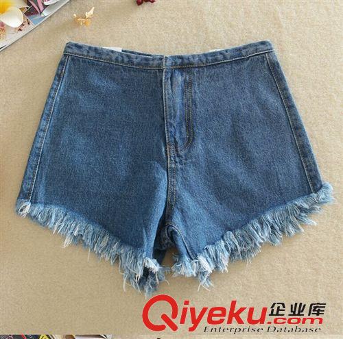 熱褲專區(qū) 韓國東大門小香風(fēng)夏款瘦腰流蘇牛仔短褲