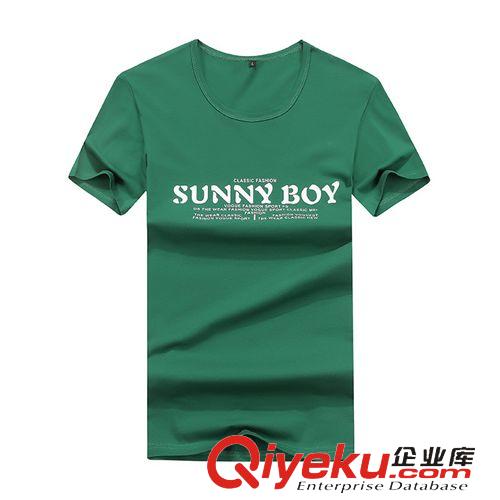 夏季熱賣 2015夏季新款男式短袖T恤 休閑潮男字母純棉圓領(lǐng)印花t恤男裝批發(fā)