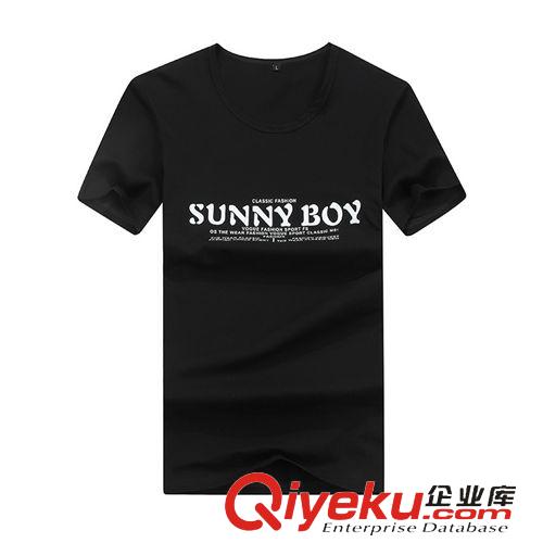 夏季熱賣 2015夏季新款男式短袖T恤 休閑潮男字母純棉圓領(lǐng)印花t恤男裝批發(fā)