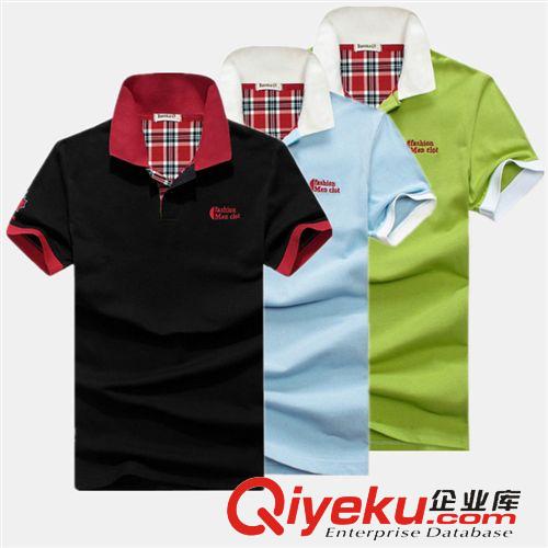 男士Polo衫 2015新品t恤男士短袖商务男装 翻领直筒薄款纯棉男式T恤批发
