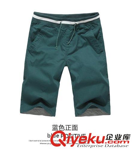 韓版休閑褲 男裝2015男士直筒中褲 男式休閑褲 水洗純棉中腰五分褲批發(fā)原始圖片3