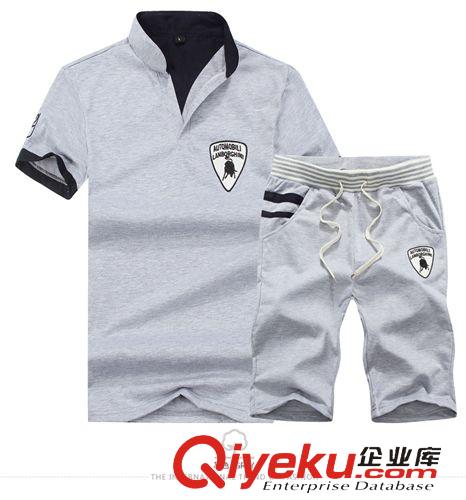 休閑套裝 男式休閑運動套裝2015夏季新款 潮男短袖七分褲套裝男廠家批發
