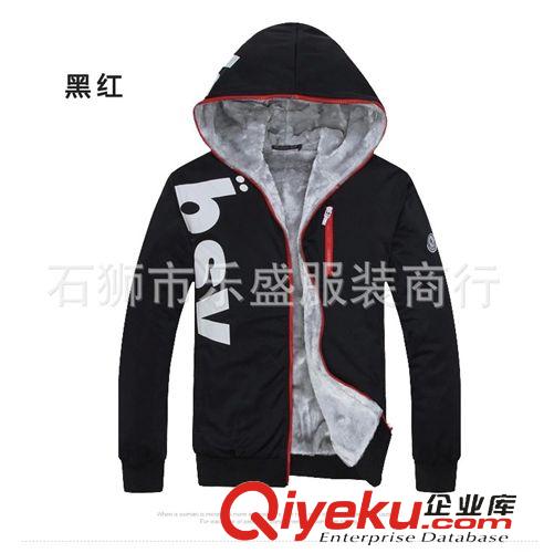 韓版衛(wèi)衣 秋冬熱賣2015男士加絨連帽衛(wèi)衣青少年時(shí)尚潮男款外套 廠家批發(fā)原始圖片2