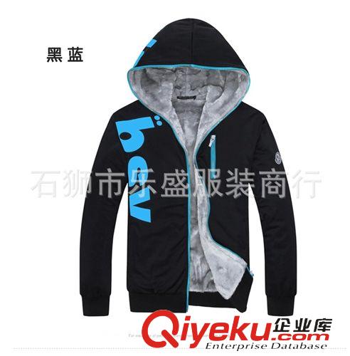 韓版衛(wèi)衣 秋冬熱賣2015男士加絨連帽衛(wèi)衣青少年時(shí)尚潮男款外套 廠家批發(fā)原始圖片3