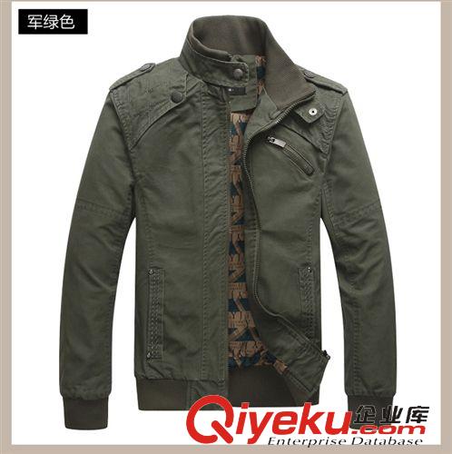 潮男夾克  2015春季新款休閑夾克 男式立領(lǐng)全棉外套夾克衫 男裝廠家批發(fā)