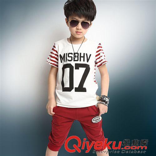2015爆款專區(qū) 2015夏款男童套裝 男童中大童07款條紋套裝 兒童夏款套裝校服批發(fā)