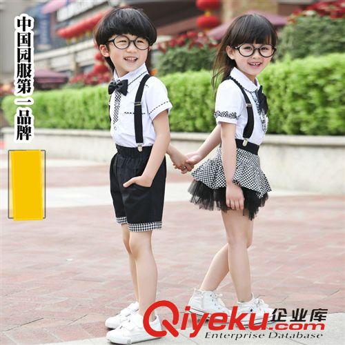 2015爆款專區 2015夏款男童女童套裝 中大童格子襯衫套裝 兒童夏款套裝校服批發