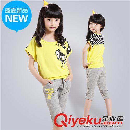 夏季女童套裝 2015夏裝新品童裝女童蕾絲童套裝兒童夏款套裝女孩套裝廠家直銷