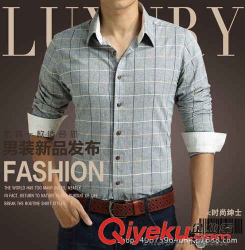 男式襯衫 男士短袖襯衫全棉修身免燙潮男款尖領(lǐng) 男裝襯衫潮男式格子襯衫薄