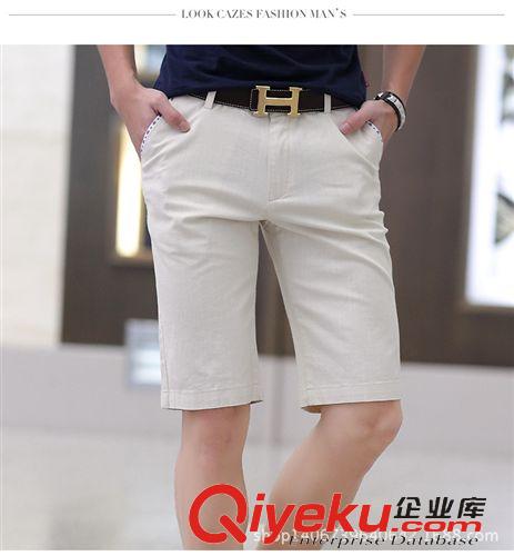 男式休閑褲 2015新款男式休閑褲 直筒時尚男士五分褲 純棉純色休閑短褲男款原始圖片3