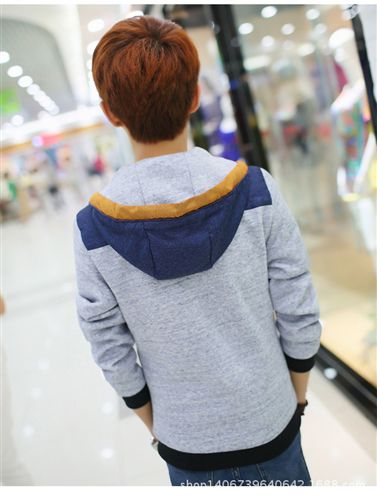 男式衛(wèi)衣 廠家直銷2014秋冬新款男式外套青年衛(wèi)衣男修身外套韓版時(shí)尚修身原始圖片3