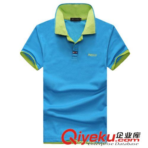 男式Polo衫 2015新品t恤男士 polo衫 男士短袖 男式T恤 男裝拼接純棉 批發(fā)原始圖片2