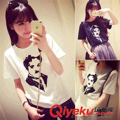 女式T恤 7249# 韓國(guó)夏裝新款印花寬松字母顯瘦圓領(lǐng)純棉T恤衫女