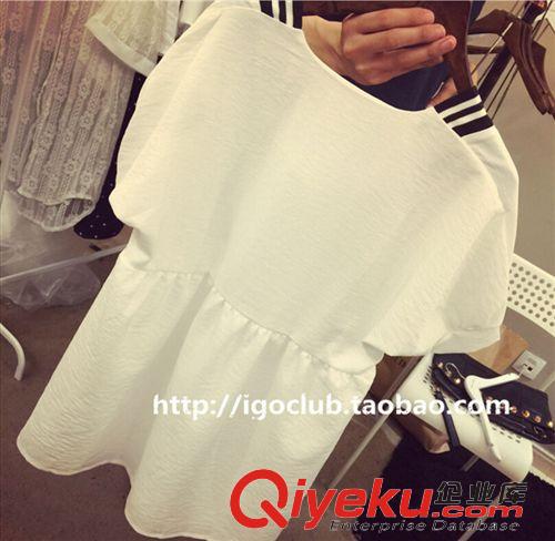 5月新款 7125# 學(xué)院風(fēng)連衣裙夏2015新款韓系修身公主裙短袖高腰中裙子原始圖片3