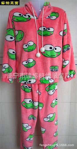 水貂絨/法蘭絨/珊瑚絨 睡衣家居服 廠家直銷 2015新款熊貓家居服 牛奶絲睡衣 女式春秋季睡衣套裝