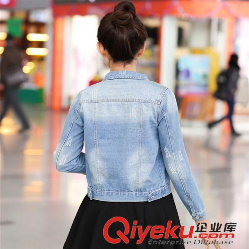短款牛仔外套 馬甲 2015春秋裝牛仔外套女長袖短款夾克牛仔百搭上衣韓版潮原始圖片3