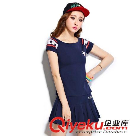 休閑短袖套裝 2015夏裝新款休閑套裝女裝時(shí)尚短裙運(yùn)動(dòng)服女  廠家批發(fā)