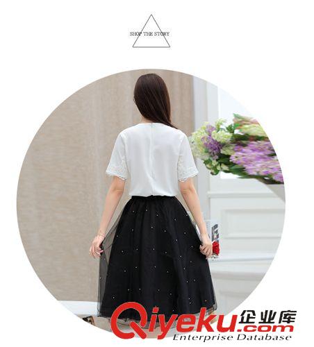 5月{zx1}款 2015夏季新款裙套裝小清新套裙女裝圓領(lǐng)兩件短袖少女套裝裙子原始圖片3