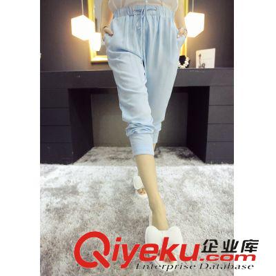 女士休閑褲專區 1153#2015歐洲站時尚休閑褲女裝小腳褲配腰帶顯瘦女鉛筆褲彈力褲