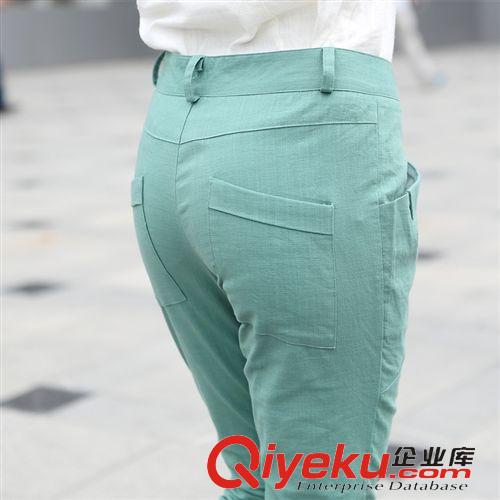 棉麻專區(qū) 1103#夏裝新款2015 亞麻女褲韓版顯瘦棉麻女裝休閑小腳長(zhǎng)褲原始圖片3