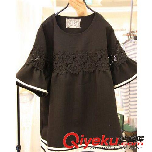 【韓國代購新品】 韓國代購2015新款女夏裝韓版寬松蕾絲拼接連衣裙女氣質(zhì)短裙潮8743原始圖片2