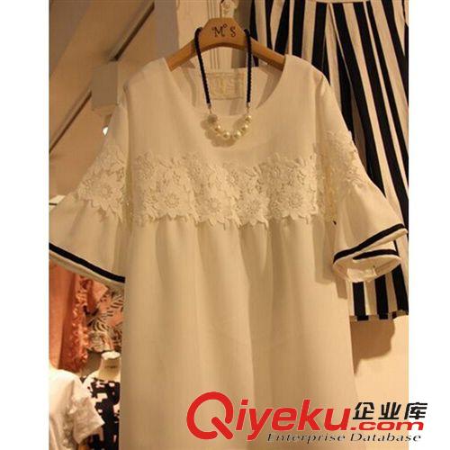 【韓國代購新品】 韓國代購2015新款女夏裝韓版寬松蕾絲拼接連衣裙女氣質(zhì)短裙潮8743原始圖片3