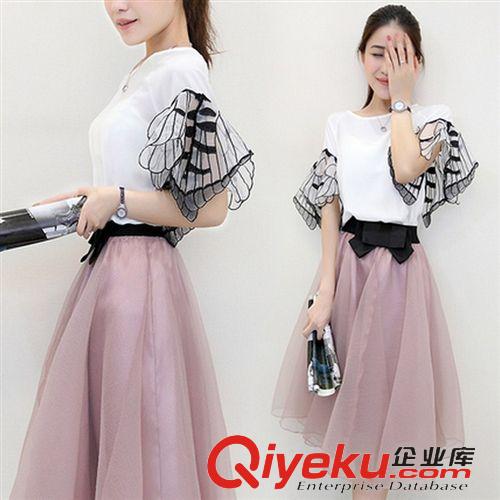 【歐洲站新品】 歐洲站2015夏裝新款潮時尚短袖T恤+九分褲休閑運動套裝女8746