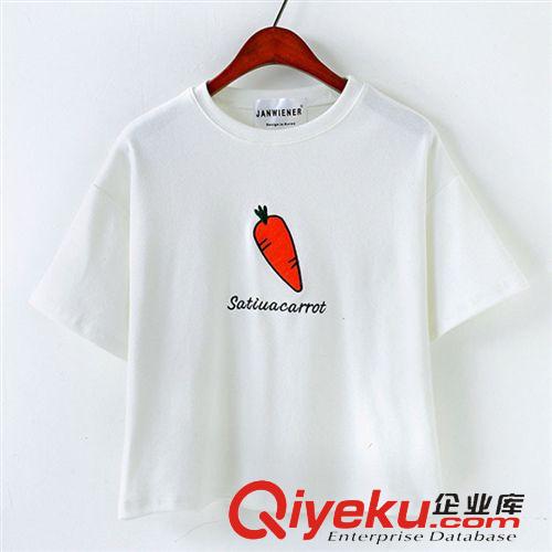 2015T恤區(qū) 2015春夏裝新款韓版印花蕾絲鏤空中袖T恤女上衣
