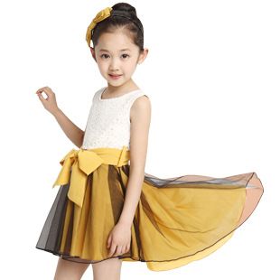 連衣裙 2015新款童裙韓版女童夏裝裙子中大童兒童燕尾背心裙童裝一件代發(fā)原始圖片3