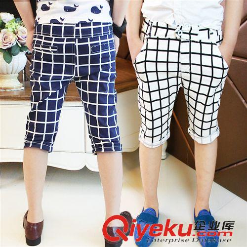 男童裝 2015新休閑童套裝男童夏裝方標條紋兩件套中大童兒童套裝一件待發(fā)