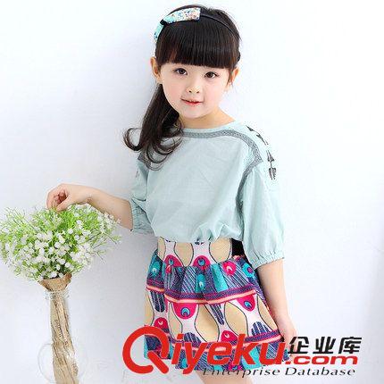 女童裝 2015新品時尚夏款韓版碎花公主裙子短袖背心裙兒童連衣裙一件代發(fā)