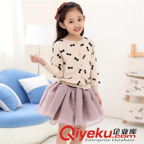 春裝 2015春款新品 {dj2}定制小香風(fēng)手工蝴蝶結(jié)親子針織開衫外套 空調(diào)衫原始圖片3