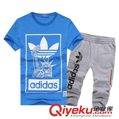 夏季爆款 品牌新款男士純棉短袖短褲t恤青少年夏裝高品質休閑運動套裝熱賣原始圖片3