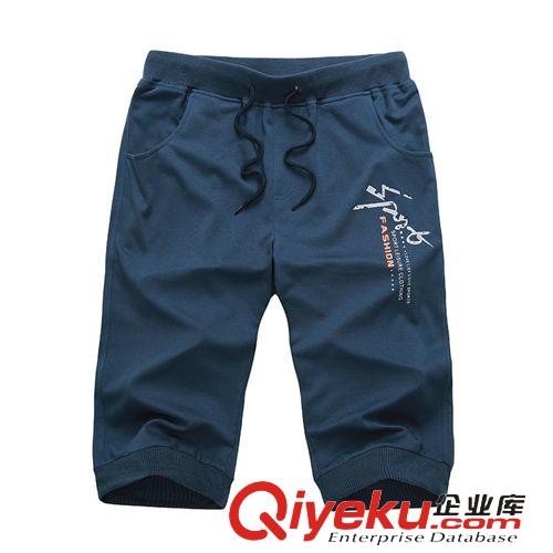短褲 男式 短褲 透氣清涼 格子翻邊 夏季男式休閑五分褲棉麻翻邊5分褲