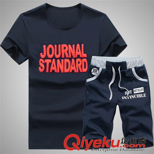 夏裝套裝 2015新品夏季圓領(lǐng)男式短袖T恤男裝男士半袖體恤上衣服運(yùn)動(dòng)套裝原始圖片3