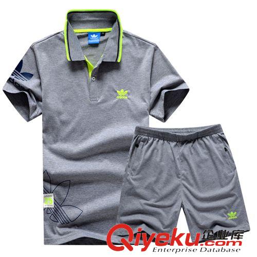 夏裝套裝 男式夏季純棉t恤男修身 印花短袖t恤套裝休閑運(yùn)動七分褲套裝 推廣原始圖片2
