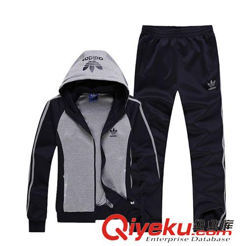 春秋運動套裝 品牌爆款2015春裝新款純棉情侶運動服 男女青年休閑長袖套裝團購原始圖片3