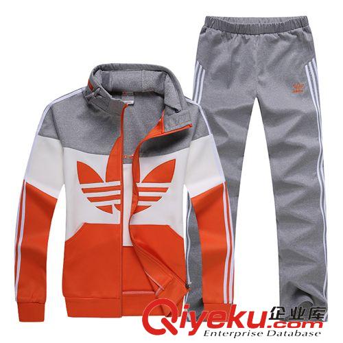 春秋品牌運動套裝 2015品牌春裝新款男式運動服 中青年針織純棉套服 男士跑步套裝批