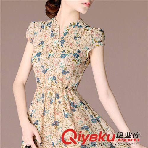 店主推薦 歐洲站2015夏季新款女裝歐美時(shí)尚氣質(zhì)修身無(wú)袖印花連衣裙女蓬蓬裙