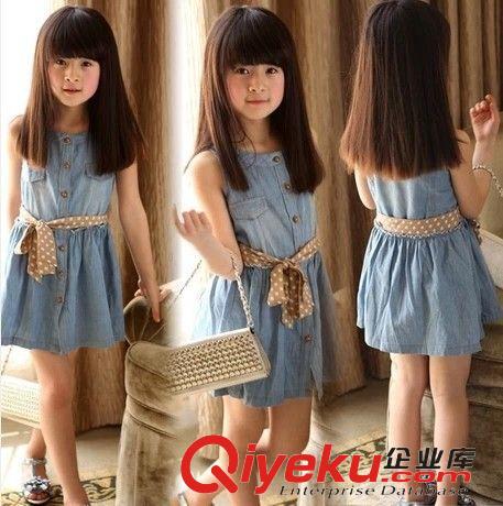 夏季新款{dy}批 2015新款女童彩色連衣裙夏款韓版中大童可愛小清新拼接童裙 代發(fā)