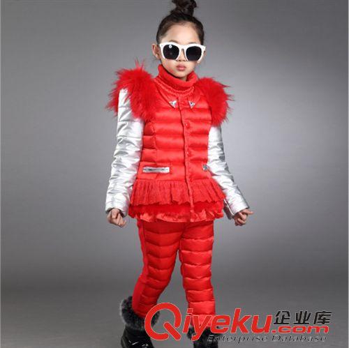 冬季新款 童裝女童冬裝棉衣套裝2014新款中大兒童羽絨棉服三件套加厚一件發(fā)原始圖片3