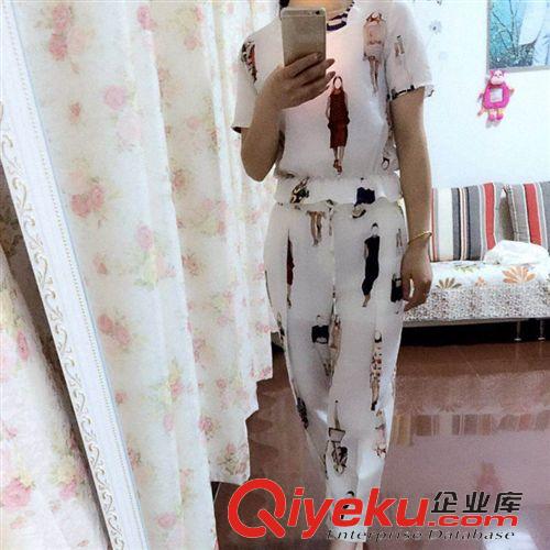 套裝 新款女士休閑棉麻套裝小香風(fēng)七分褲+短袖上衣兩件套修身一件代發(fā)原始圖片2