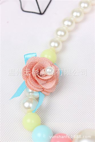 ☆新品☆ 小可兒新款珍珠項鏈 兒童女童百搭糖果色亮珠項鏈 爆款原始圖片2