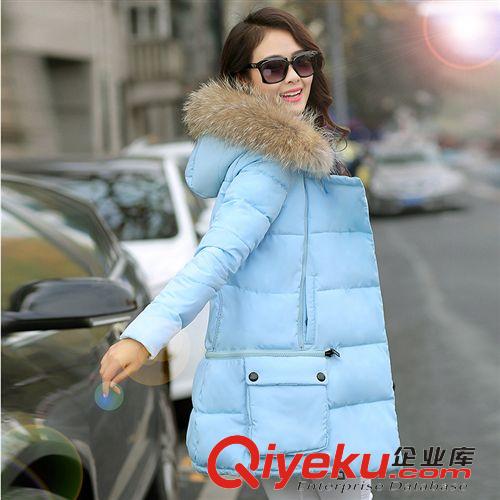 2014新款 棉衣 羽絨服 外套 2014年冬裝新款羽絨服女中長(zhǎng)款潮韓版帶毛領(lǐng)加厚斗篷女士外套原始圖片2