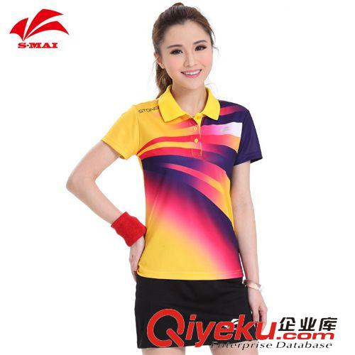 女上衣Coat For Women 批發(fā)夏季短袖速邁006女羽毛球服乒乓球服跑步運(yùn)動球衣 情侶款套裝